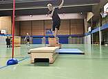Balancieren beim Kasten Bumerang Test