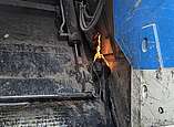 Der Brand im Bereich der Müllpresse