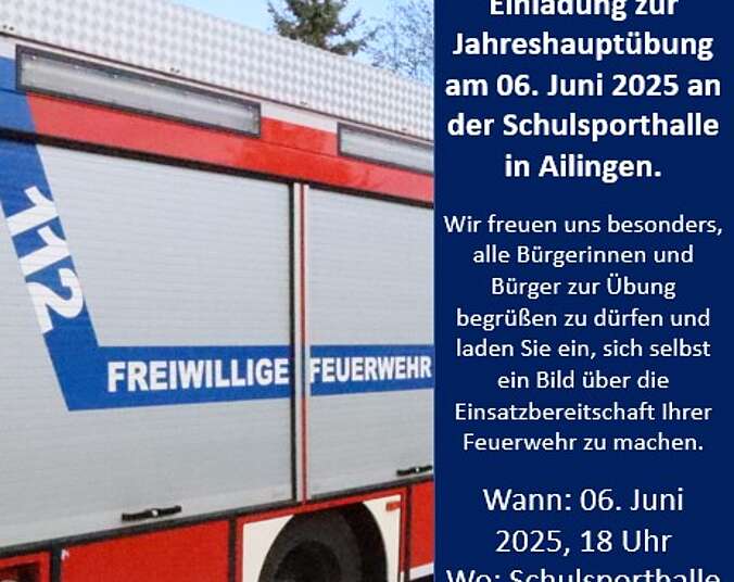 Einladung zur Jahreshauptübung