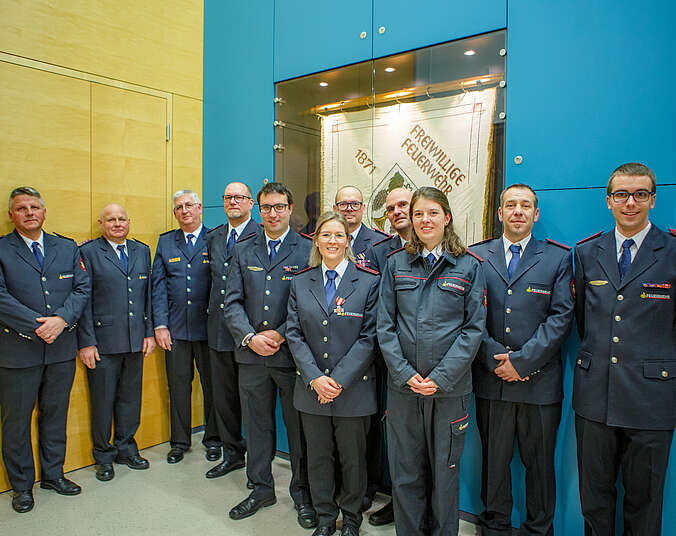 Martin Klar (Abteilungskommandant), Werner Späth (Stellv. Kommandant), Klaus Mecking (Kreisfeuerwehrverband), Bernd Nehrke, Tobias Gessler, Vanessa Edelmann, Norbert Braun, Martin Keller, Annette Meyer, Jürgen Specker, Manuel Gessler