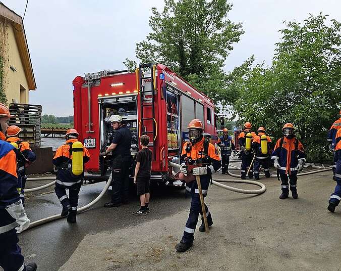 Die Jugendlichen beim eintreffen an der Übung